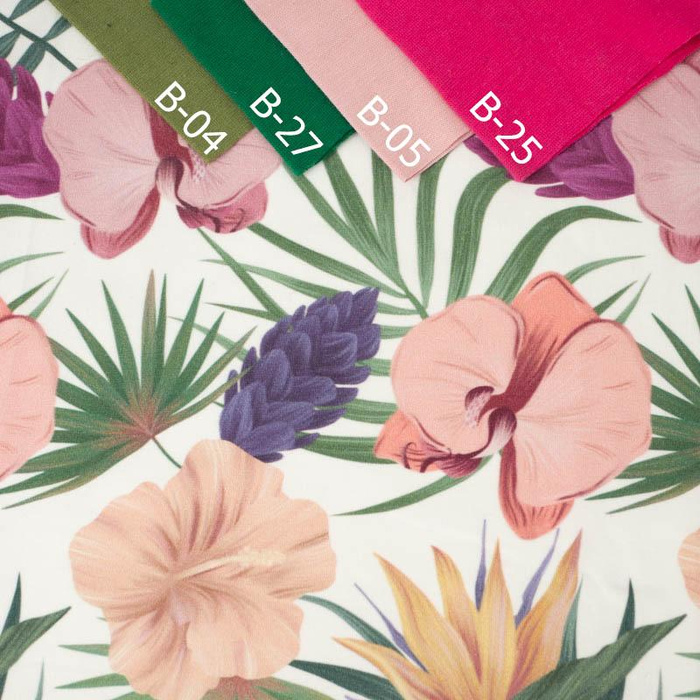 EXOTIC PLANTS / white - single jersey with elastane