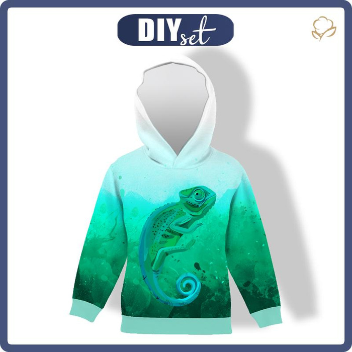 KID'S HOODIE (ALEX) - CHAMELEON - looped knit fabric (98/104)