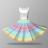 RAINBOW STRIPES pat. 2 - circle skirt panel D