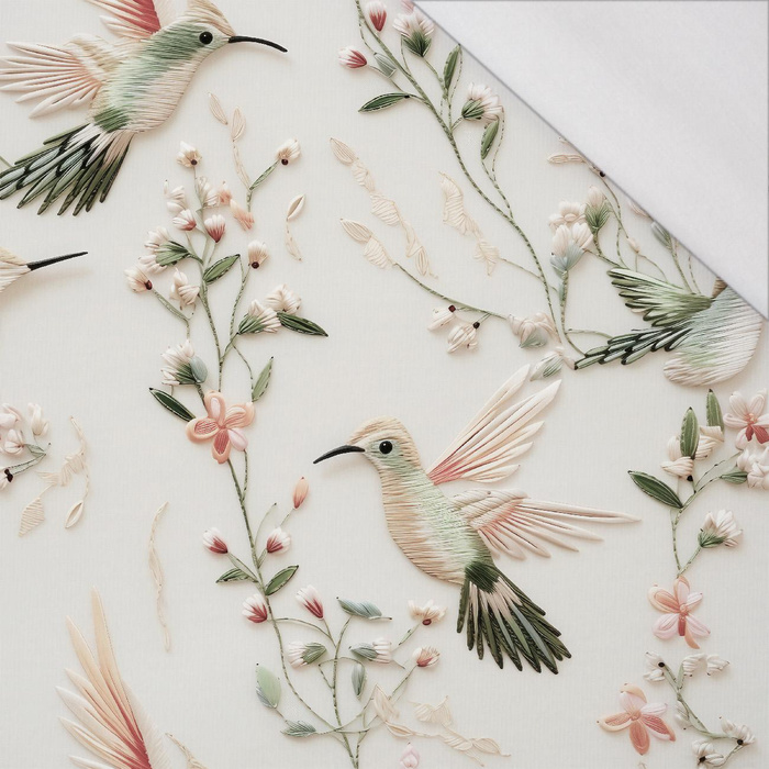 PASTEL BIRDS WZ.6 (KOLIBRY) - single jersey 