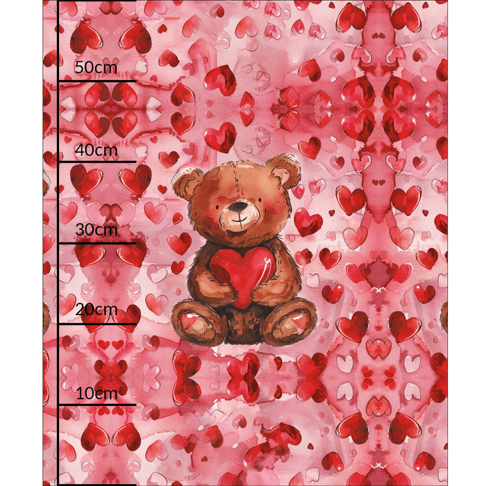 VALENTINE'S DAY / BEAR 2 - panel (60cm x 50cm) brushed knitwear with elastane ITY