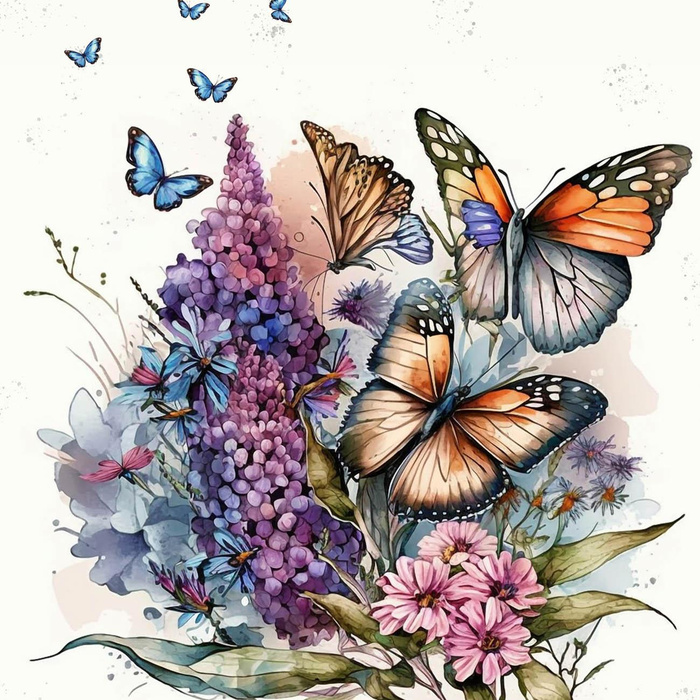 BEAUTIFUL BUTTERFLY PAT. 1 - panel (75cm x 80cm) SINGLE JERSEY PANEL