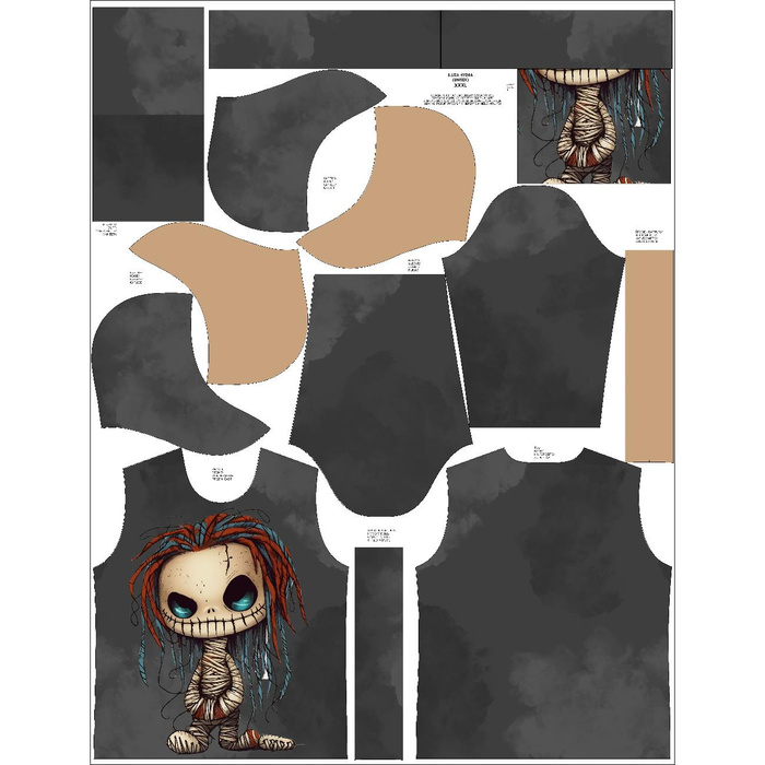 UNISEX HOODIE (HYDRA) - VOODOO DOLL - sewing set (122/128)