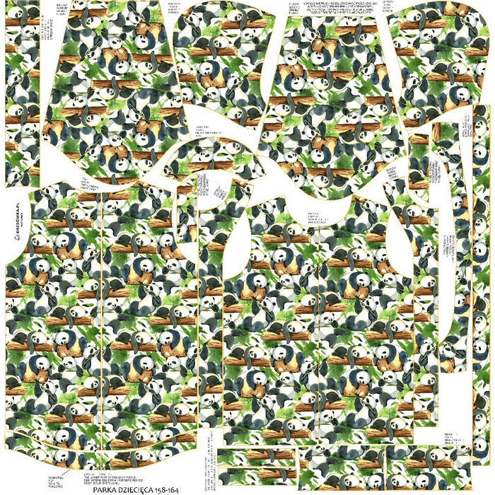 DĚTSKÁ BUNDA PARKA (ARIEL) - PANDY NA BAMBUSACH - softshell