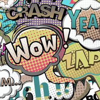 COMICS (bunt) - bio single jerset mit Elastan Sommersweat