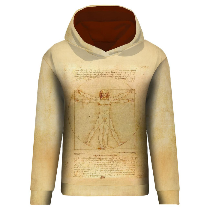BLUZA DAMSKA (POLA) CLASSIC Z KAPTUREM - CZŁOWIEK WITRUWIAŃSKI (Leonardo da Vinci) - zestaw do uszycia S