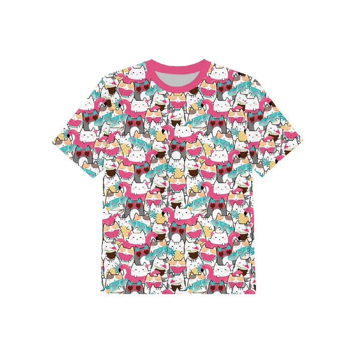 KID’S T-SHIRT - SUMMER CATS PAT. 1 - sewing set (92/98)