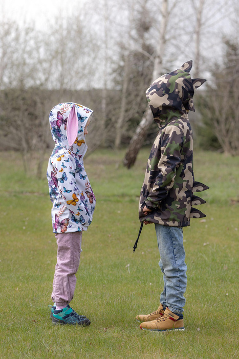 KIDS JACKET DINO (ZOE) - CAMOUFLAGE PAT. 3 / pastel - sewing set
