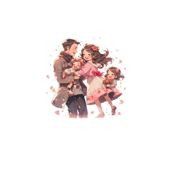 ANIME FAMILY - Paneel (60cm x 50cm) Wasserabweisende Webware