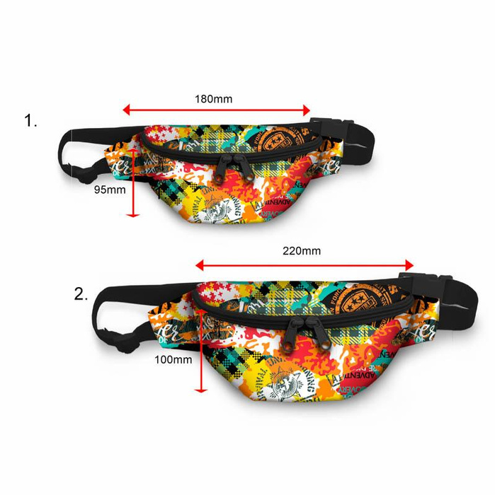 HIP BAG - CAMOUFLAGE COLORFUL / Choice of sizes