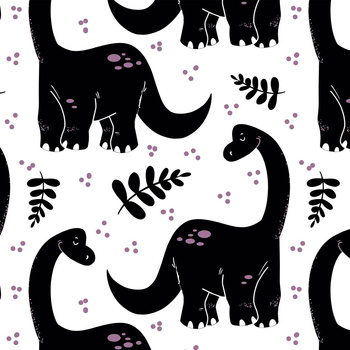 SCHWARZER DINOSAURIER / PFLANZEN