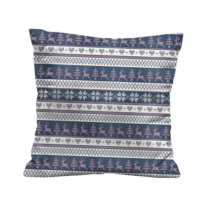 CUSHION PANEL - REINDEERS PAT. 3 / dark blue (NORWEGIAN PATTERNS) 