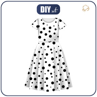 Dziecięca sukienka “Mia” - BLACK DOTS - zestaw do uszycia