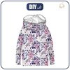 BLUZA DAMSKA (FURIA) NIETOPERZ Z KOMINEM - KWIATY DZIKIEJ RÓŻY wz. 1 (KWITNĄCA ŁĄKA) (Very Peri) - dzianina pętelkowa - S