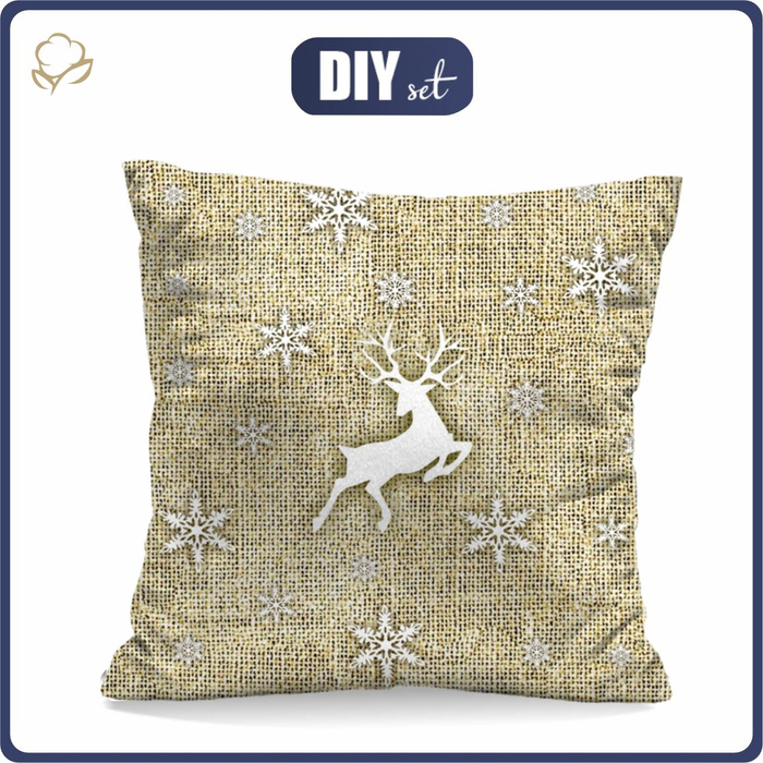 KISSEN 45x45 - HIRSCH / Jute - Baumwoll Webware - Nähset