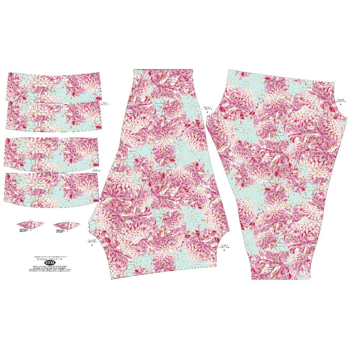 SPORTS LEGGINGS - HYDRANGEAS pat. 2 - S