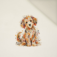 AUTUMN DOG - Panel (60cm x 50cm)  Polster- Velours