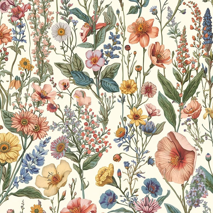 PASTEL FLOWERS WZ. 34 - Minky plyš