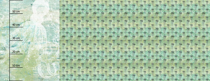 SHADOW / OCTOPUS pat. 1 (SEA ABYSS) - panoramic panel looped knit (60cm x 155cm)