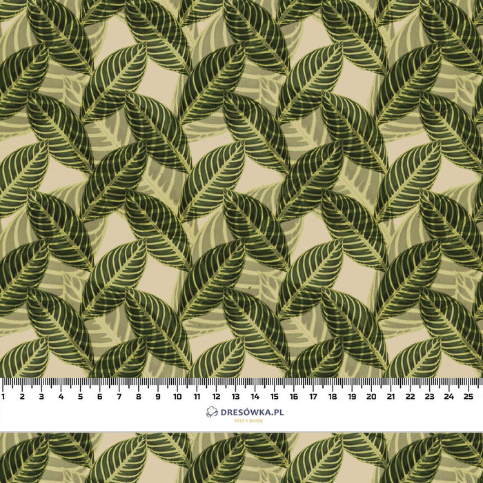 100CM PARADISE LEAVES pat. 3 (SAFARI) - Waterproof woven fabric