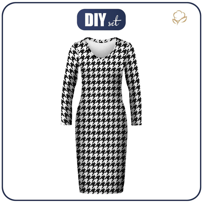 BLEISTIFTKLEID (ALISA) - SCHWARZER HAHNENTRITT / WEIẞ - Nähset XXL