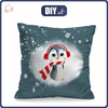 PILLOW 45X45 - ALBI THE WINTER PENGUIN - Cotton woven fabric - sewing set