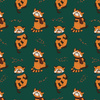 RED PANDA WITH SCARF / bottle green (RED PANDA’S AUTUMN)