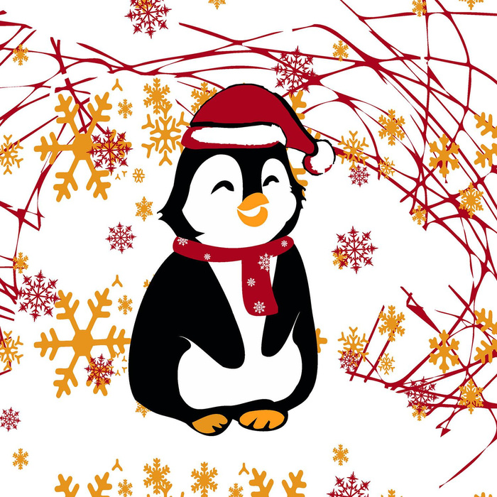 CHILDREN'S PAJAMAS " MIKI" - PENGUIN SANTA 2.0 / red - sewing set