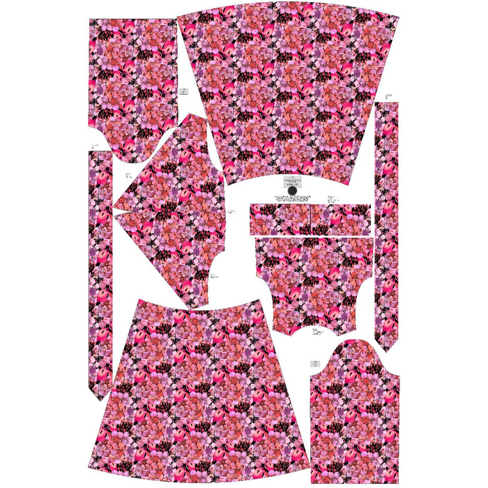 Zavinovací šaty (BIANCA) - KVĚTINOVÝ MIX (NA LOUCE) - Sada šití XL