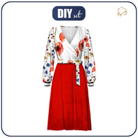 WRAP MIDI DRESS (BIANCA) - FIELD FLOWERS - sewing set S