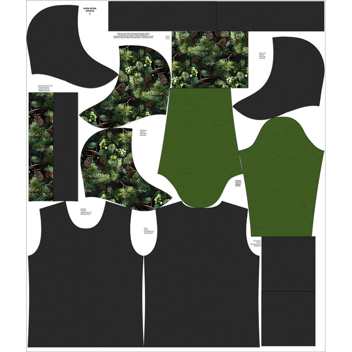 BLUZA Z KAPTUREM UNISEX (HYDRA) - WINTER FOREST WZ. 1 - zestaw do uszycia (98/104)