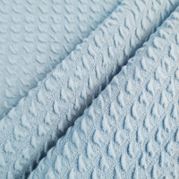 3D Waffle Cotton Knit - BLUE D-189