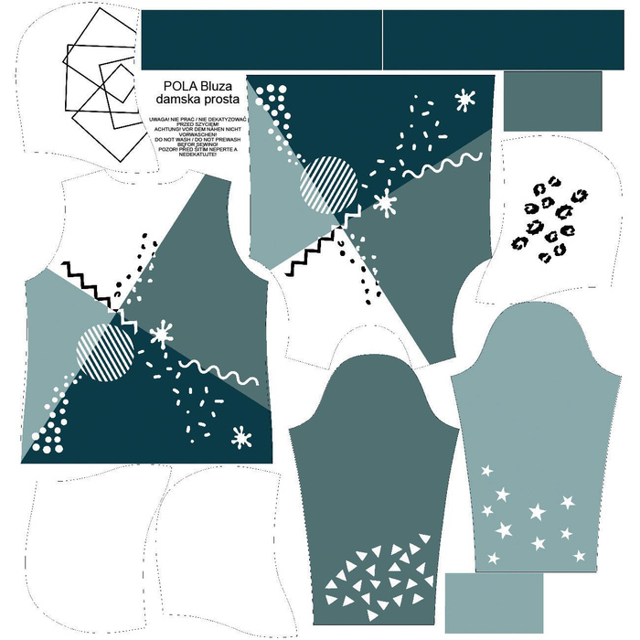 CLASSIC WOMEN’S HOODIE (POLA) - COLOR BLOCK pat. 6 - sewing set XXL