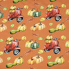 DYNIE NA SKUTERZE (liście) / pomarańczowy (DYNIOWY OGRÓDEK) - single jersey