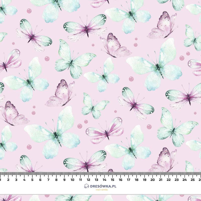 BUTTERFLIES PAT. 1 (WATER-COLOR BUTTERFLIES) - looped knit fabric