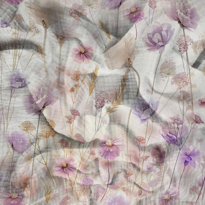 FLOWERS wz.10 - Mušelín bavlněný