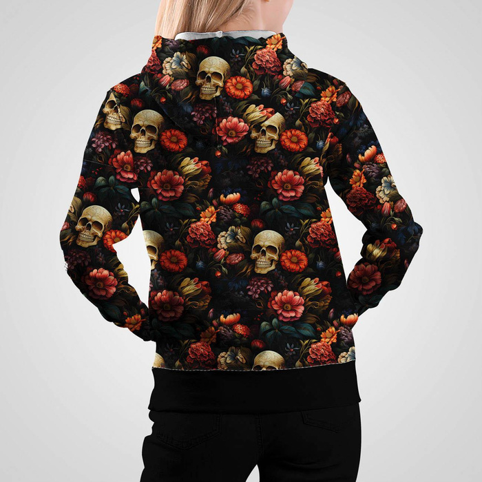 FLOWERS AND SKULL - lycra 300g