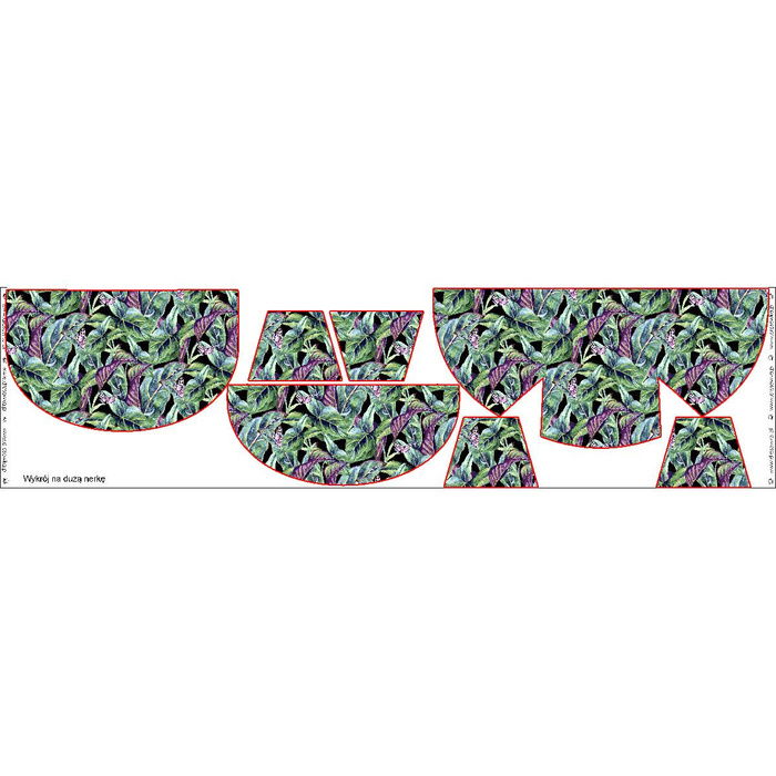 HIP BAG - MINI LEAVES AND INSECTS PAT. 1 (TROPICAL NATURE) / black - big