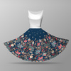 FLOWERS (pattern no. 2) / dark blue - circle skirt panel
