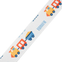 Pruženka tkaná s tiskem - LOKOMOTIVY vz. 2 / bílý (ADVENTURE BEGINS) / Velikost na výběr