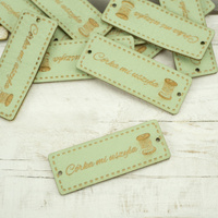 Córka mi uszyła label - bobbin 1,5x4 cm - lime cream