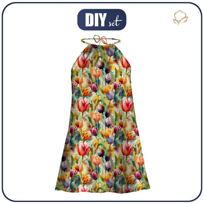 SUKIENKA "DALIA" MINI - FLOWERS WZ.55 - zestaw do uszycia L-XL