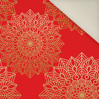 MANDALA vz. 5 / červený - Potahový velur