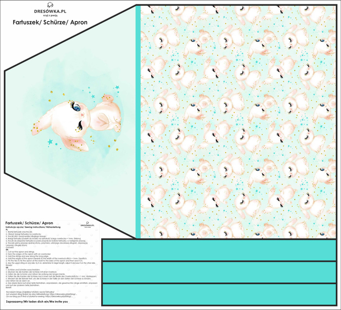 Zástěra - ZAJÍČCI - Sada šití