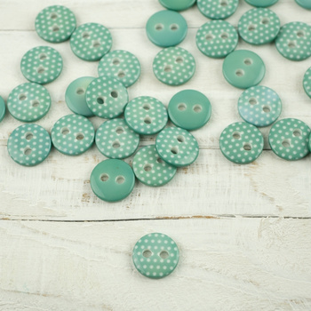 Kunststoffknopf mit Punkten klein - modern mint