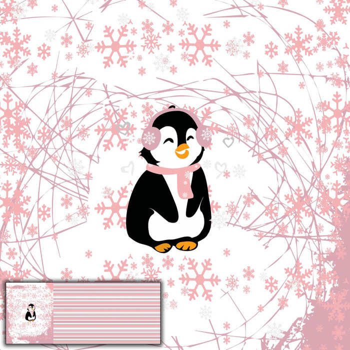 PENGUIN 2.0 / rose quartz - PANORAMIC PANEL 60 cm