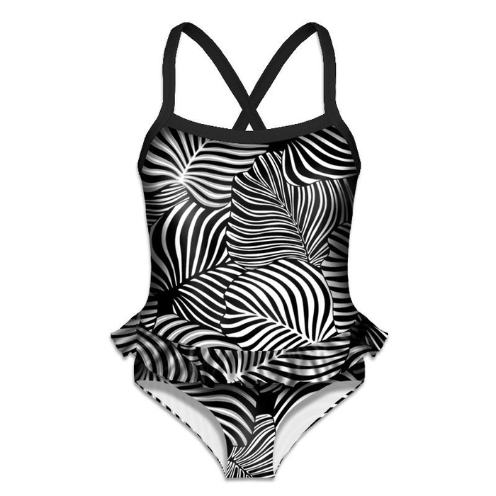 Girl's swimsuit - ZEBRA LEAVES 134-140
