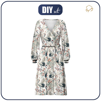 UMSCHLAG ELEGANTES MIDI KLEID (BIANCA) - Japanese Garden wz.1 - Nähset M