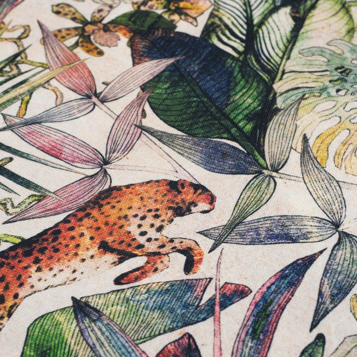 CHEETAH / leaves - Waterproof woven fabric