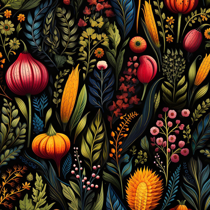 AUTUMN FLOWERS WZ.15 - lycra 300g